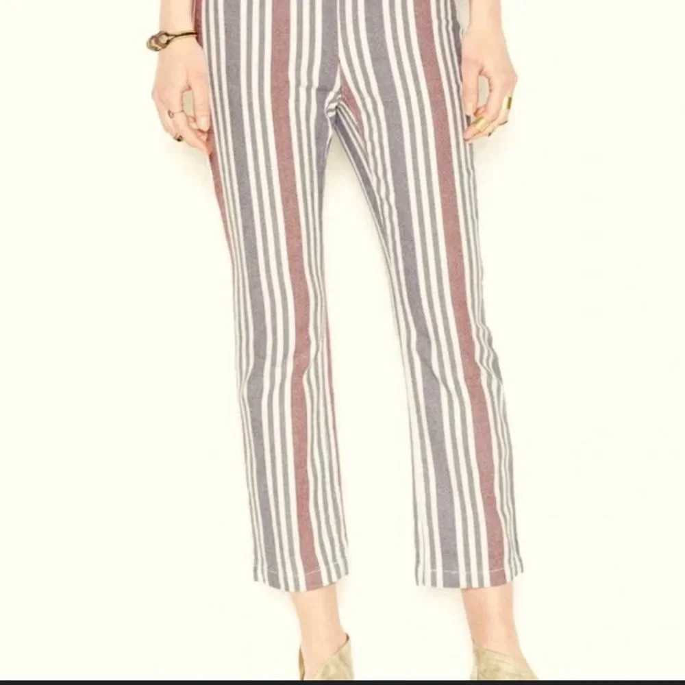 Free People Linen Blend Striped Pants Size 2